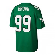 P.Eagles #99 Jerome Brown Mitchell & Ness Kelly Green Big & Tall 1990 Retired Player Replica Jersey Stitched American Football Jerseys