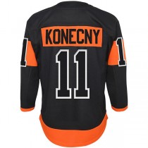 P.Flyers #11 Travis Konecny Alternate Premier Player Jersey Black Stitched American Hockey Jerseys
