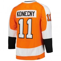 P.Flyers #11 Travis Konecny Primegreen Authentic Pro Home Player Jersey Orange Stitched American Hockey Jerseys