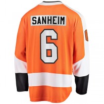 P.Flyers #6 Travis Sanheim Fanatics Branded Home Breakaway Jersey Orange Stitched American Hockey Jerseys