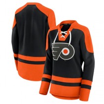 P.Flyers Fanatics Branded Net Gain Fleece V-Neck Pullover Sweatshirt Black Stitched American Hockey Jerseys