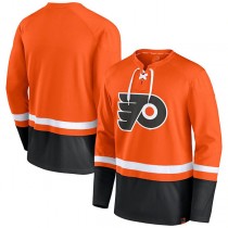 P.Flyers Fanatics Branded Super Mission Slapshot Lace-Up Pullover Sweatshirt Orange Stitched American Hockey Jerseys