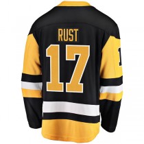 P.Penguins #17 Bryan Rust Fanatics Branded Home Breakaway Player Jersey Black Stitched American Hockey Jerseys