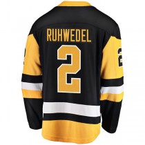 P.Penguins #2 Chad Ruhwedel Fanatics Branded Home Breakaway Player Jersey Black Stitched American Hockey Jerseys