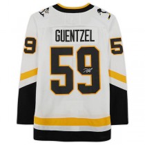 P.Penguins #59 Jake Guentzel Fanatics Authentic Autographed 2020 Reverse Retro White Stitched American Hockey Jerseys