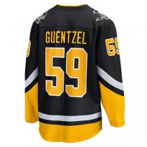 P.Penguins #59 Jake Guentzel Fanatics Branded 2021-22 Alternate Premier Breakaway Player Jersey Black Stitched American Hockey Jerseys