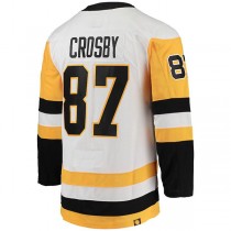 P.Penguins #87 Sidney Crosby Away Captain Patch Primegreen Authentic Pro Player Jersey White Stitched American Hockey Jerseys