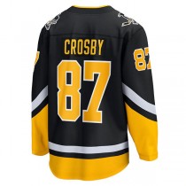 P.Penguins #87 Sidney Crosby Fanatics Branded 2021-22 Alternate Premier Breakaway Player Jersey Black Stitched American Hockey Jerseys