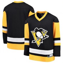 P.Penguins Fanatics Branded Home Replica Jersey Black Stitched American Hockey Jerseys