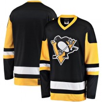 P.Penguins Fanatics Branded Premier Breakaway Heritage Blank Jersey Black Stitched American Hockey Jerseys