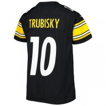 P.Steelers #10 Mitchell Trubisky Black Game Jersey Stitched American Football Jerseys