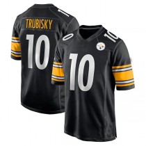 P.Steelers #10 Mitchell Trubisky Black Player Game Jersey Stitched American Football Jerseys