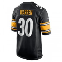 P.Steelers #30 Jaylen Warren Black Game Player Jersey Stitched American Football Jerseys