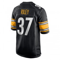 P.Steelers #37 Elijah Riley Black Game Player Jersey Stitched American Football Jerseys