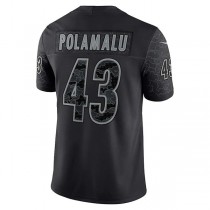 P.Steelers #43 Troy Polamalu Black Retired Player RFLCTV Limited Jersey Stitched American Football Jerseys