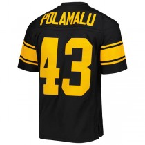 P.Steelers #43 Troy Polamalu Mitchell & Ness Black Alternate 2008 Legacy Replica Jersey Stitched American Football Jerseys