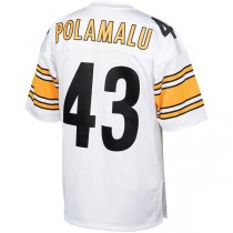 P.Steelers #43 Troy Polamalu Mitchell & Ness White 2005 Authentic Throwback Retired Player Jersey Stitched American Football Jerseys