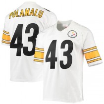 P.Steelers #43 Troy Polamalu Mitchell & Ness White 2005 Legacy Replica Jersey Stitched American Football Jerseys