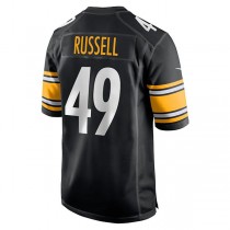 P.Steelers #49 Chapelle Russell Black Game Player Jersey Stitched American Football Jerseys