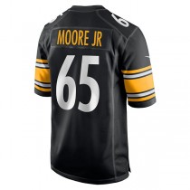 P.Steelers #65 Dan Moore Jr. Black Game Jersey Stitched American Football Jerseys