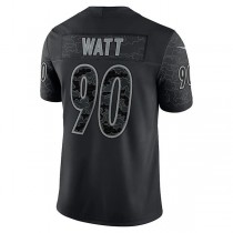 P.Steelers #90 T.J. Watt Black RFLCTV Limited Jersey Stitched American Football Jerseys