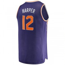 P.Suns #12 Jared Harper Fanatics Branded Fast Break Player Jersey Icon Edition Purple Stitched American Basketball Jersey