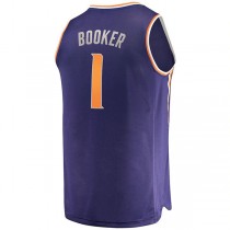 P.Suns #1 Devin Booker Fanatics Branded Fast Break Replica Player Jersey Icon Edition Purple Stitched American Basketball Jersey