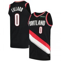 P.Trail Blazers #0 Damian Lillard 2020-21 Authentic Jersey Icon Edition Black Stitched American Basketball Jersey