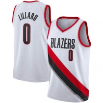P.Trail Blazers #0 Damian Lillard 2020-21 Swingman Player Jersey Association Edition White Stitched American Basketball Jersey