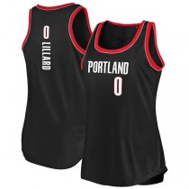 P.Trail Blazers #0 Damian Lillard Fanatics Branded Women's 2020-21 Fast Break Tank Jersey Icon Edition Black Stitched American Basketball Jersey