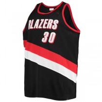 P.Trail Blazers #30 Rasheed Wallace Mitchell & Ness Big & Tall Hardwood Classics Swingman Jersey Icon Edition Black Stitched American Basketball Jersey