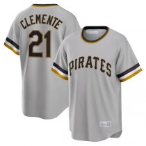 Pittsburgh Pirates #21 Roberto Clemente Gray Road Cooperstown Collection Player Jersey Baseball Jerseys