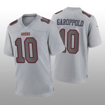 SF.49ers #10 Jimmy Garoppolo Gray Atmosphere Game Jersey Stitched American Football Jersey