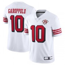 SF.49ers #10 Jimmy Garoppolo White 75th Anniversary 2nd Alternate Vapor Limited Jersey Football Jerseys