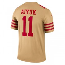 SF.49ers #11 Brandon Aiyuk Gold Inverted Legend Jersey Stitched American Football Jerseys