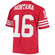 SF.49ers #16 Joe Montana Mitchell & Ness Scarlet Legacy Replica Jersey Stitched American Football Jersey
