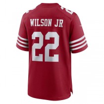 SF.49ers #22 Jeff Wilson Jr. Scarlet Home Game Player Jersey Stitched American Football Jerseys