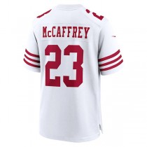 SF.49ers #23 Christian McCaffrey White Game Player Jersey Stitched American Football Jerseys
