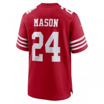 SF.49ers #24 Jordan Mason Scarlet Game Player Jersey Stitched American Football Jerseys