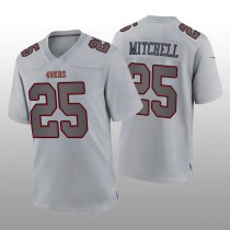 SF.49ers #25 Elijah Mitchell Gray Atmosphere Game Jersey Stitched American Football Jersey