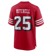 SF.49ers #25 Elijah Mitchell Scarlet Alternate Team Game Jersey Stitched American Football Jerseys