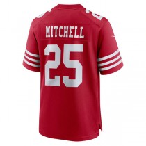 SF.49ers #25 Elijah Mitchell Scarlet Team Player Game Jersey Stitched American Football Jerseys