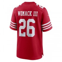 SF.49ers #26 Samuel Womack III Scarlet Game Player Jersey Stitched American Football Jerseys