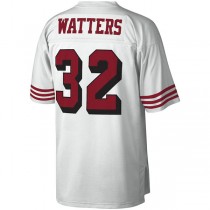 SF.49ers #32 Ricky Watters Mitchell & Ness White Legacy Replica Jersey Stitched American Football Jerseys