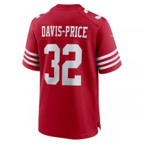 SF.49ers #32 Tyrion Davis-Price Scarlet Game Player Jersey Stitched American Football Jerseys