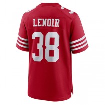 SF.49ers #38 Deommodore Lenoir Scarlet Game Player Jersey Stitched American Football Jerseys