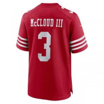 SF.49ers #3 Ray Ray McCloud Scarlet Game Jersey Stitched American Football Jerseys
