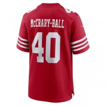 SF.49ers #40 Marcelino McCrary-Ball Scarlet Game Player Jersey Stitched American Football Jerseys