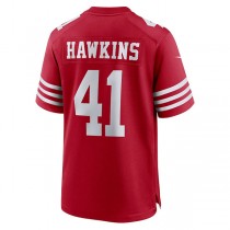 SF.49ers #41 Tayler Hawkins Scarlet Game Player Jersey Stitched American Football Jerseys