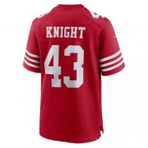 SF.49ers #43 Qwuantrezz Knight Scarlet Game Player Jersey Stitched American Football Jerseys